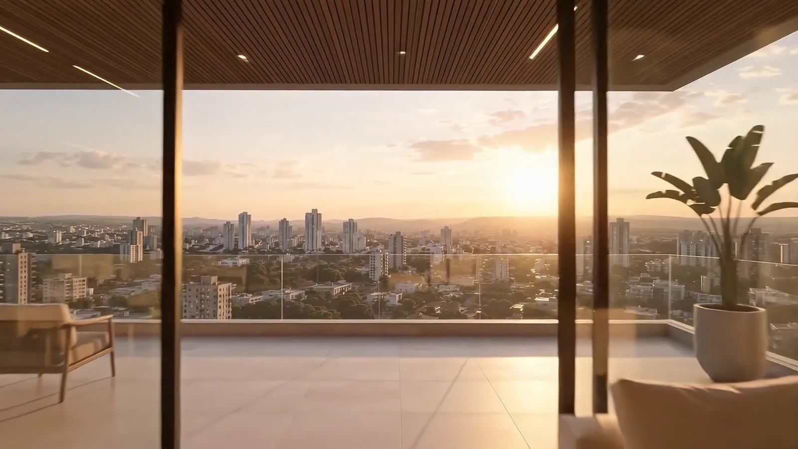 Terraço com vista para a cidade
